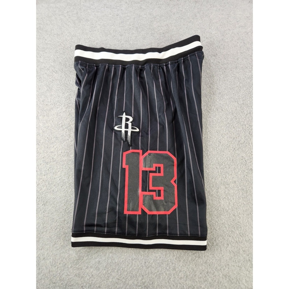 Houston Rockets NBA‎ Men's Pinstripe Basketball Shorts Black #13  Size SMALL